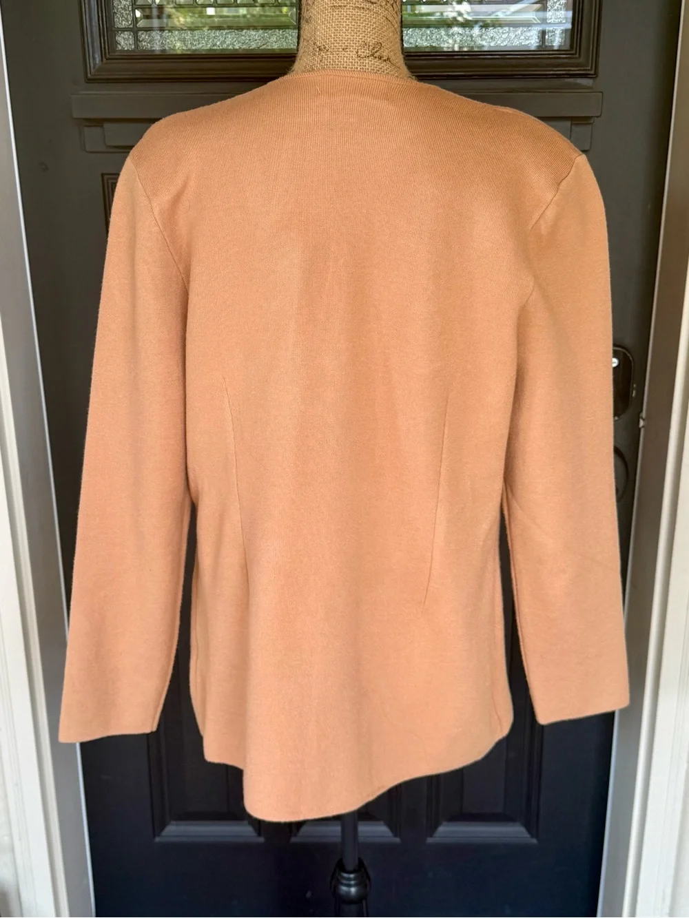 Marled by RC Tan Sweater Blazer XL Gold-Like Buttons Double Breasted Knit Jacket - Picture 4 of 6